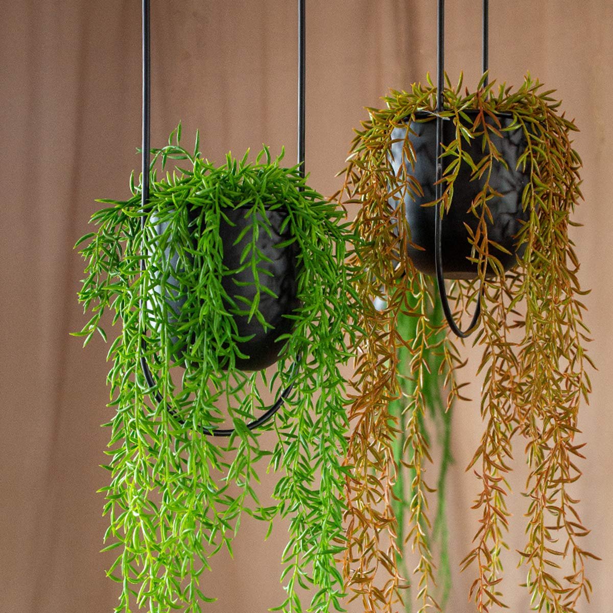 Підвісний квітковий горщик бохо металевий для стін та стелі середній чорний, фото №3 Підвісний квітковий горщик бохо металевий для стін та стелі середній чорний, фото №3