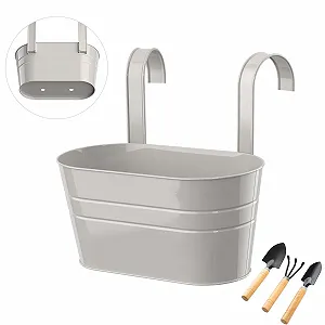 Горщик квітковий підвісний Металевий зі знімними гачками Сірий Scatter - Фото 1