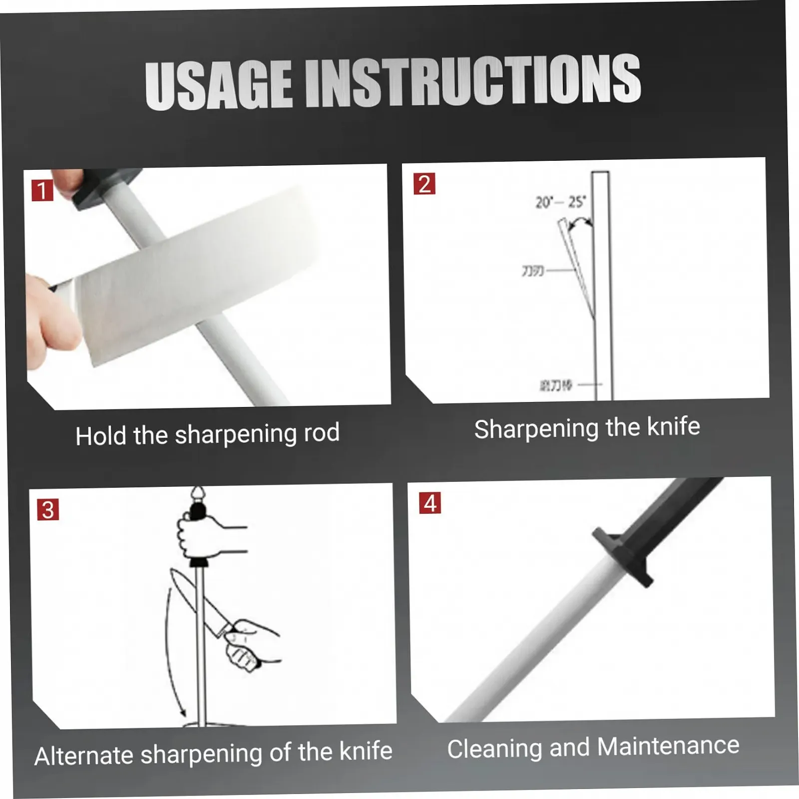 Мусат алмазний 12 дюймів професійний портативний з PP ручкою, фото №6