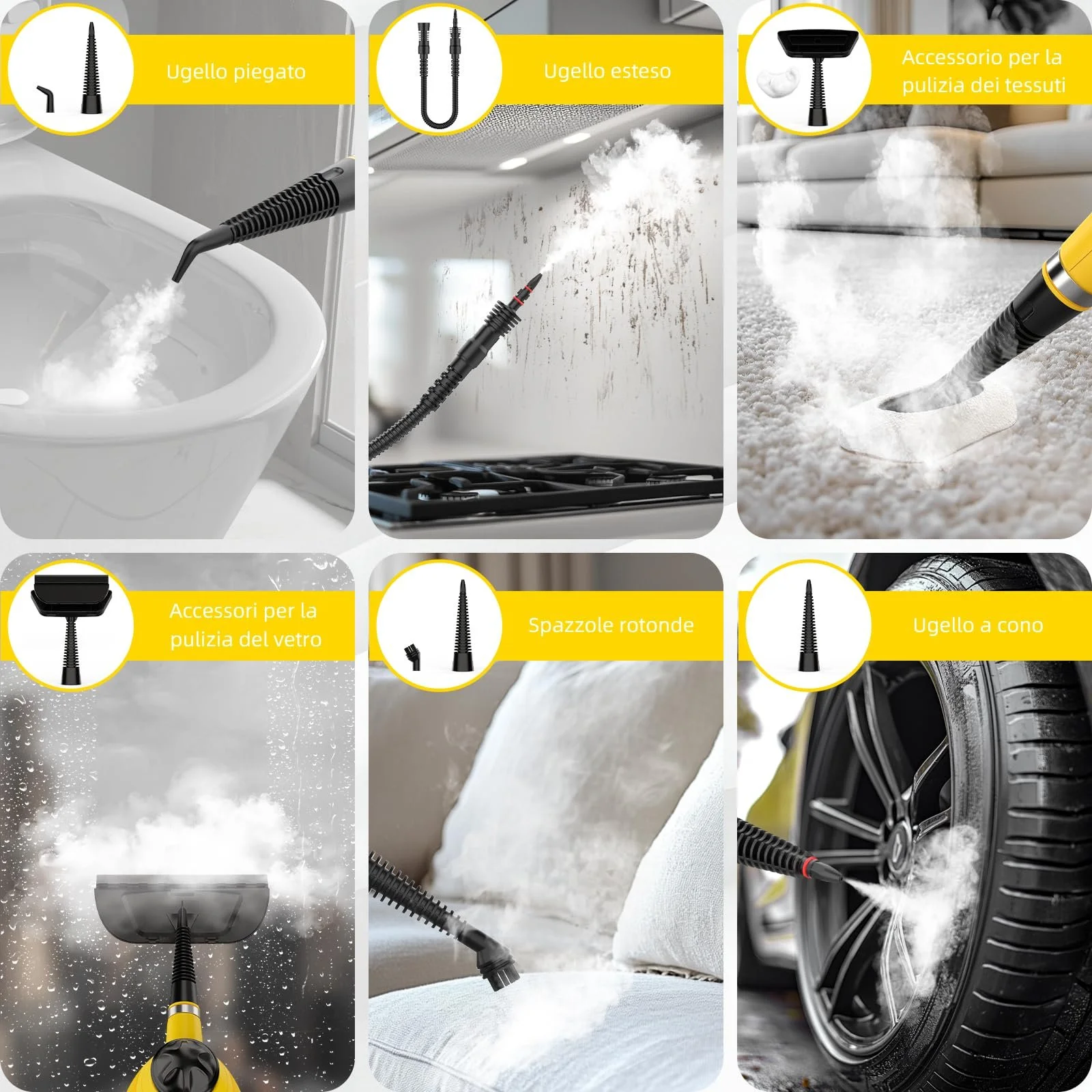 Пароочисник 900 Вт 8 аксесуарів, фото №6