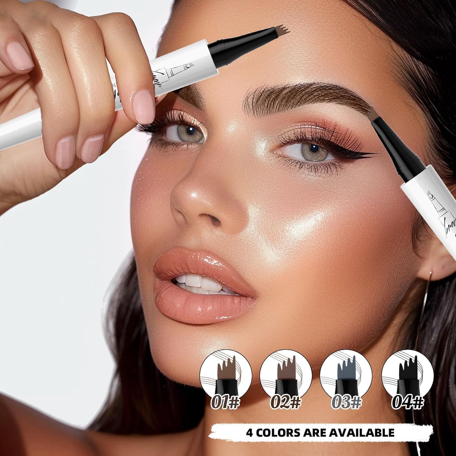 Олівець для брів Waterproof з 4 наконечниками 3D Microblading Набір з 4 штук, фото №4