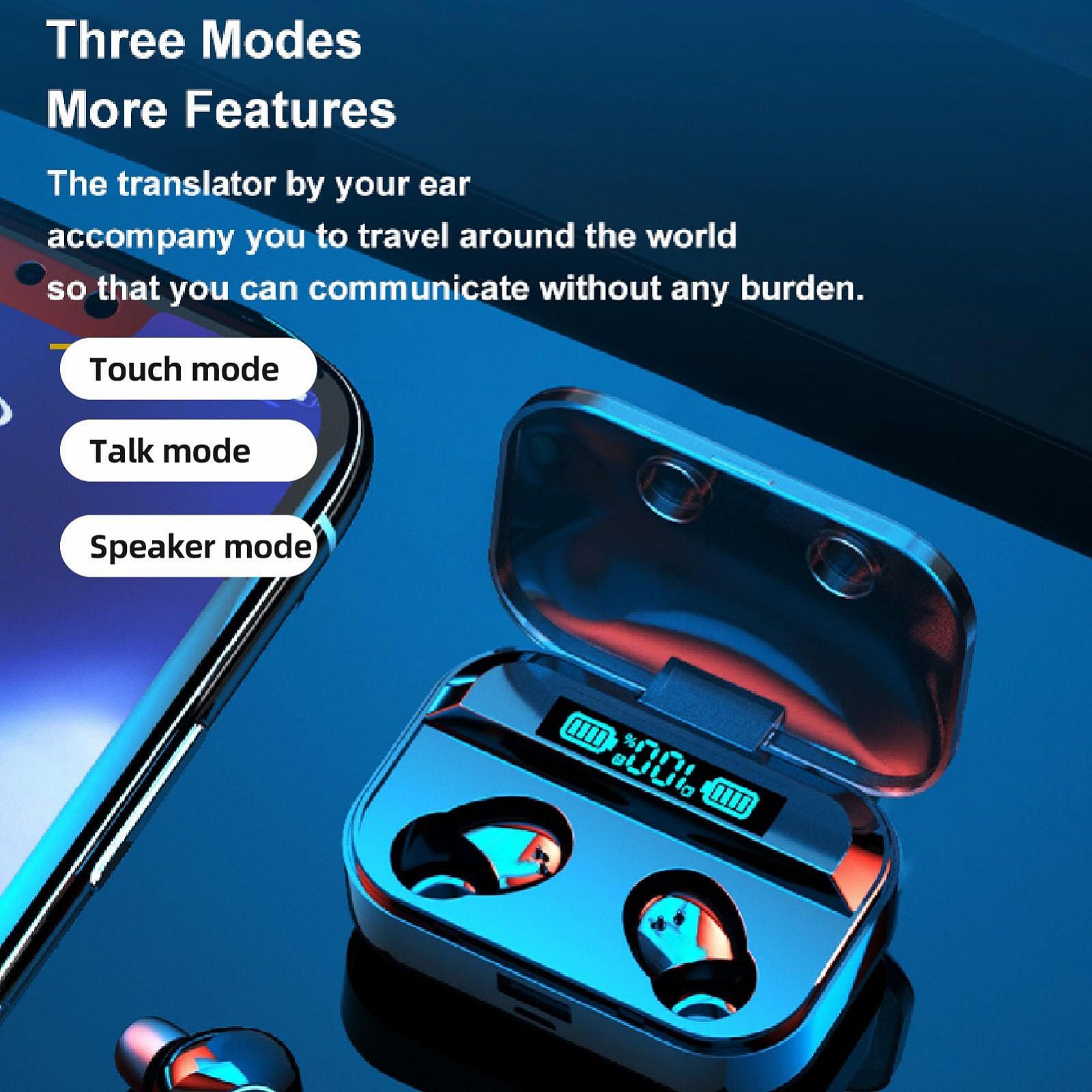 Навушники-перекладач BT, 144 мови перекладу, пристрій для перекладу мови з APP, для відтворення музики, дзвінків (чорний), фото №4