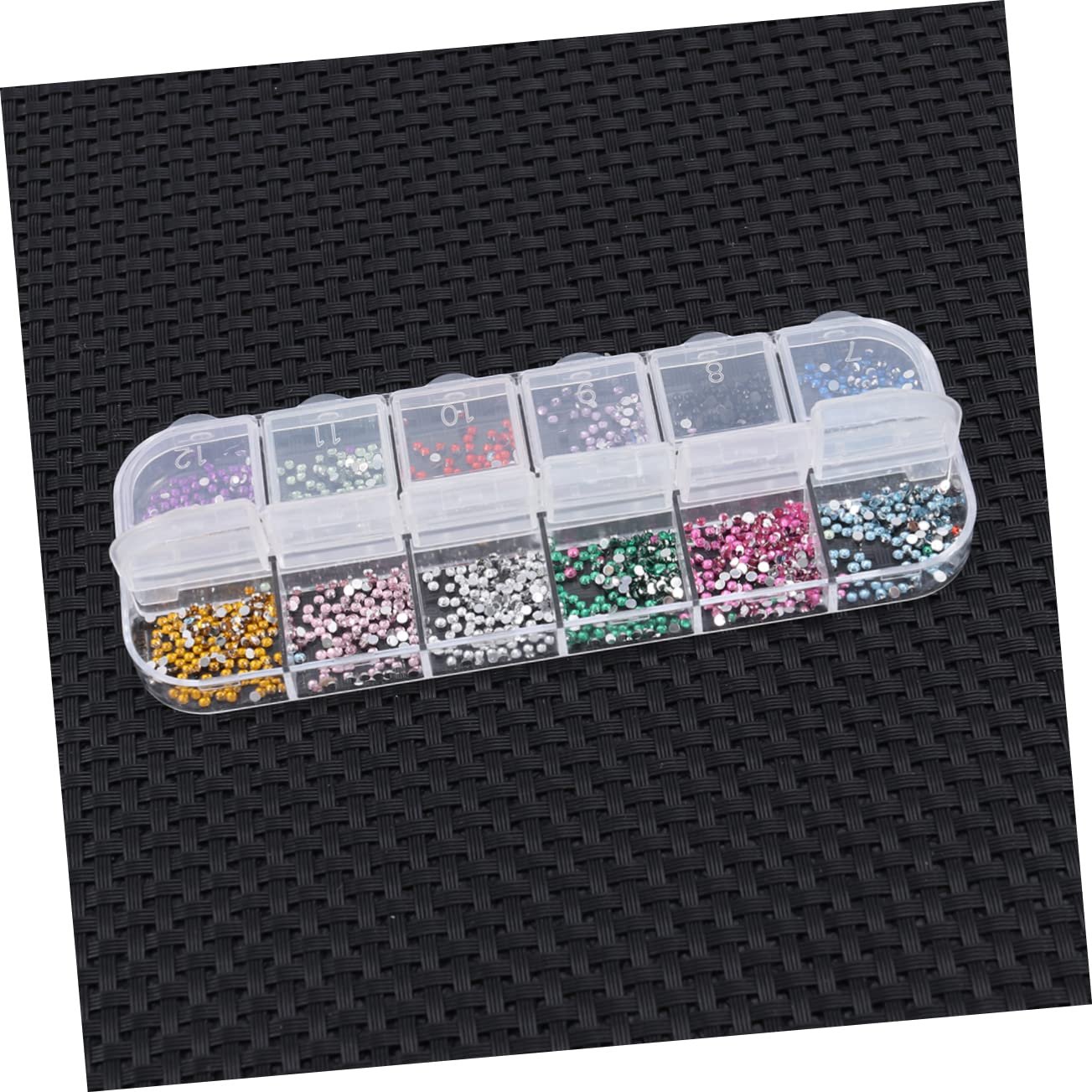 Блискітки для нігтів FRCOLOR кольорові прикраси для нігтів, прозора контейнерна упаковка, фото №3