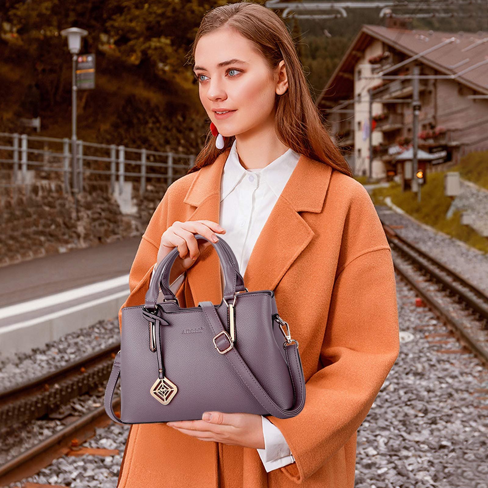Сумка с ручками NICOLE & DORIS Shopper, фиолетовый, фото №2