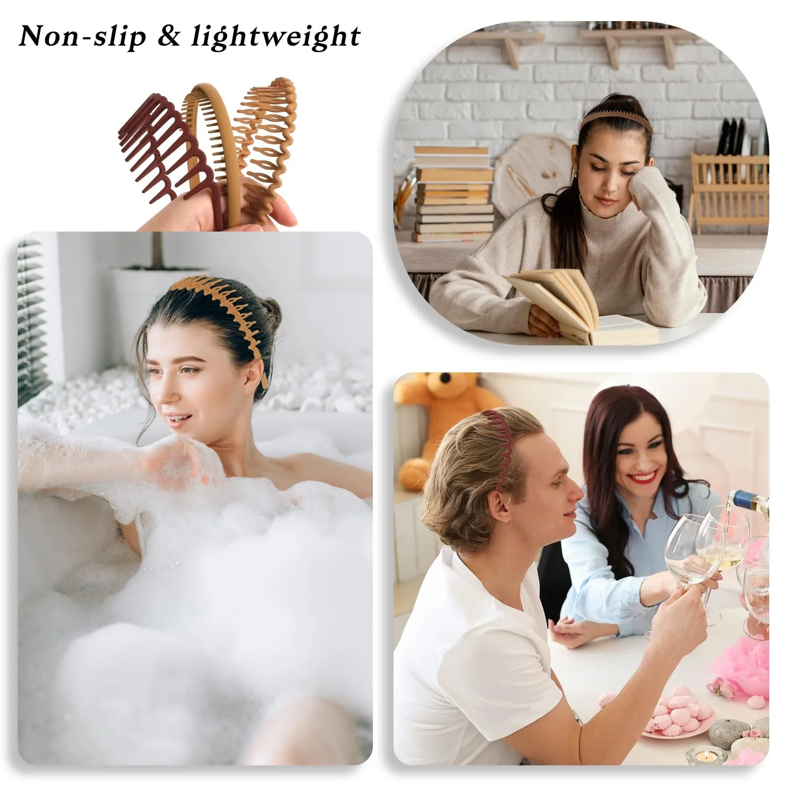 Пластиковий нековзкий обруч для волосся з хвилястими зубцями, фото №5 Пластиковий нековзкий обруч для волосся з хвилястими зубцями, фото №5