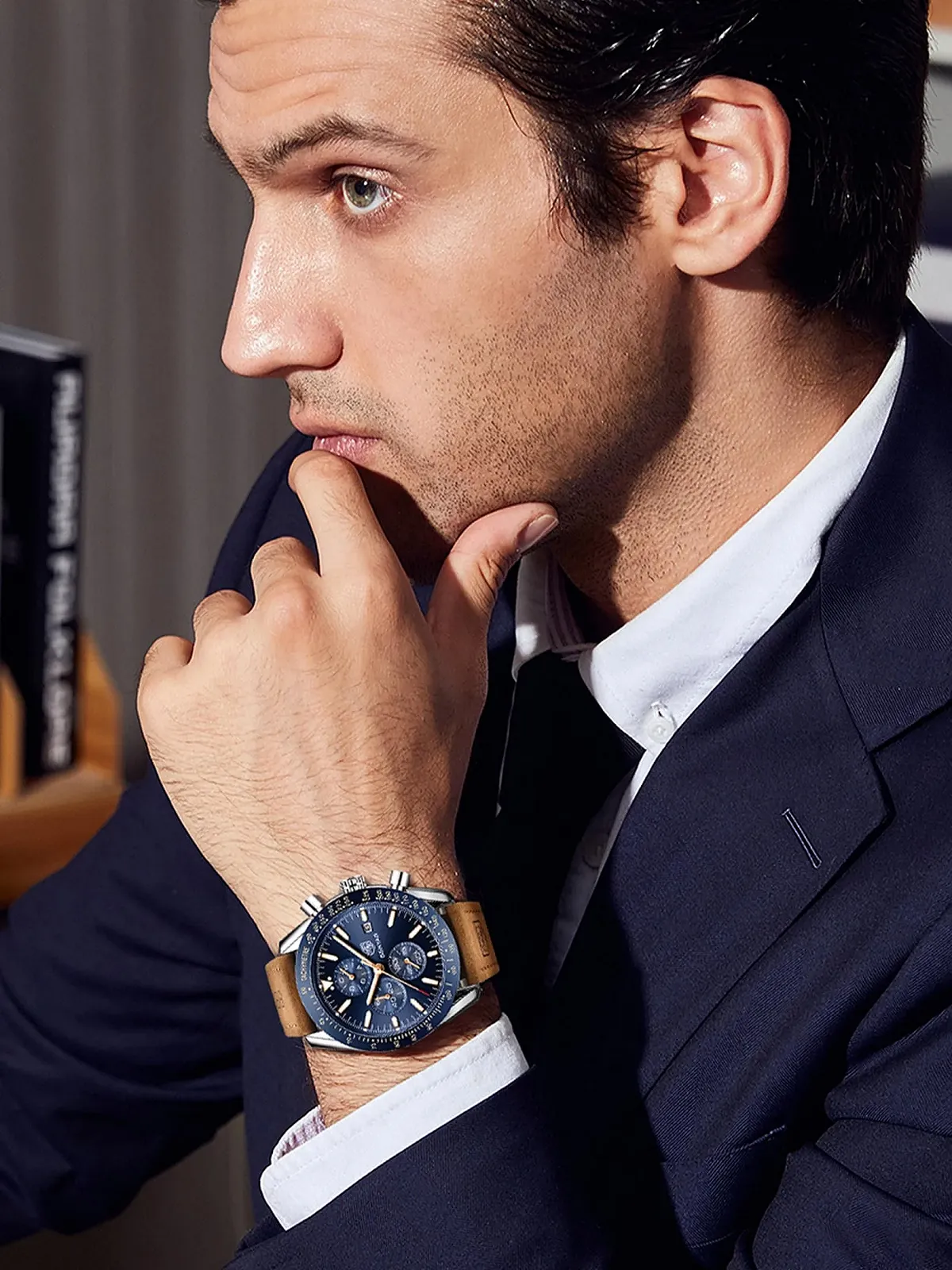 Чоловічий Годинник Benyar Хронограф Кварцовий Шкіряний Спортивний Бізнес Модний Водонепроникний, фото №5 Чоловічий Годинник Benyar Хронограф Кварцовий Шкіряний Спортивний Бізнес Модний Водонепроникний, фото №5