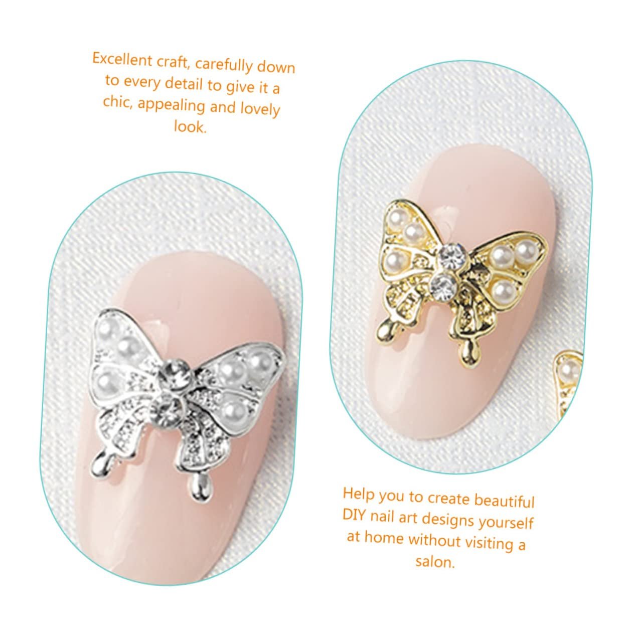 Украшения для ногтей Бабочка Healeved 4 набора 3D, 22 шт x 4, фото №4