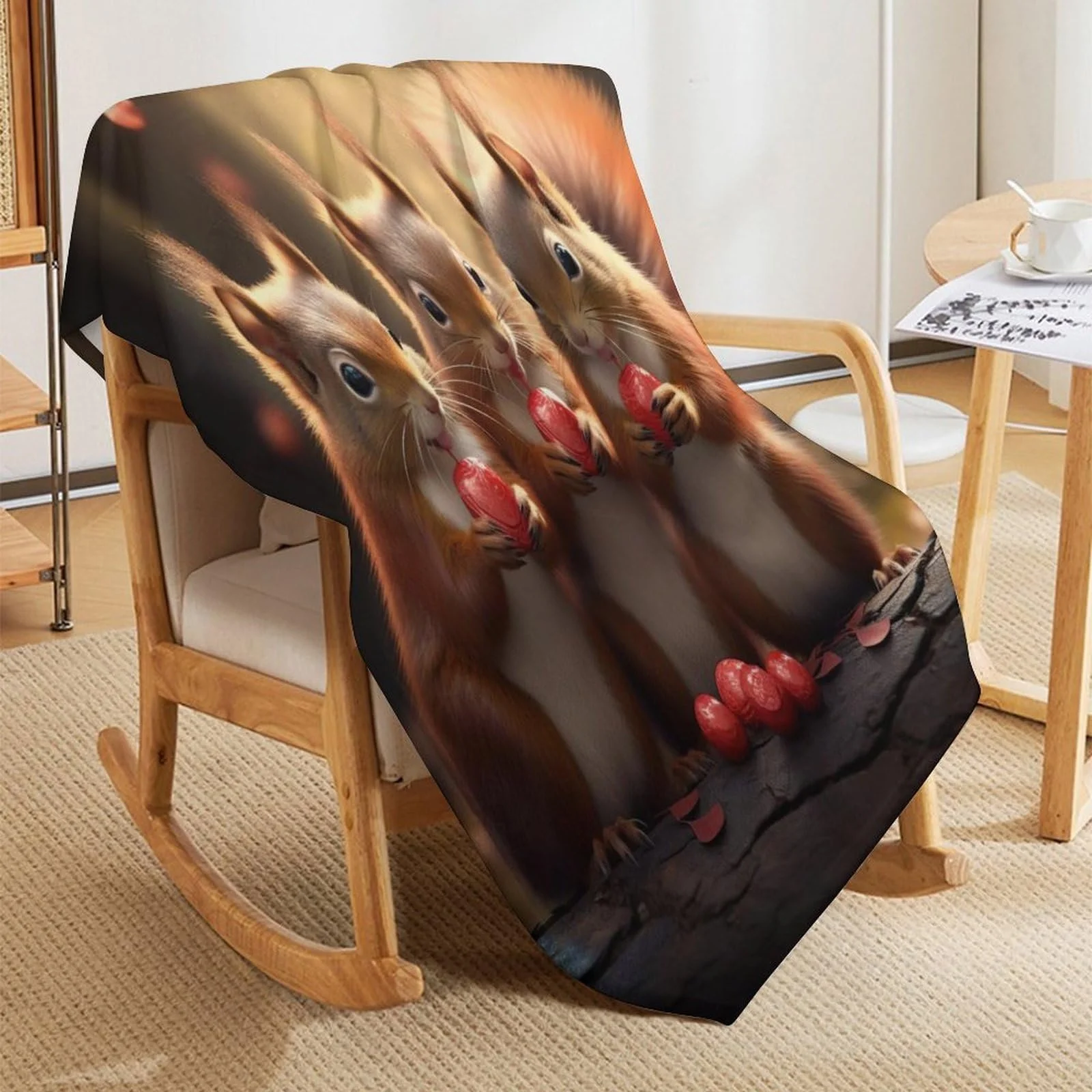 Одеяло PAZZK Cuddly Blanket Фланель Фланель 3D Печать Флисовое одеяло Мягкое одеяло Покрывало для кровати Покрывало для дивана Белка для дивана и кровати (130 x 150 см), фото №7