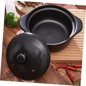 Кастрюля керамическая Garneck 1.26 л с крышкой и двойными ручками антипригарная synthetic.ua - Фото 1