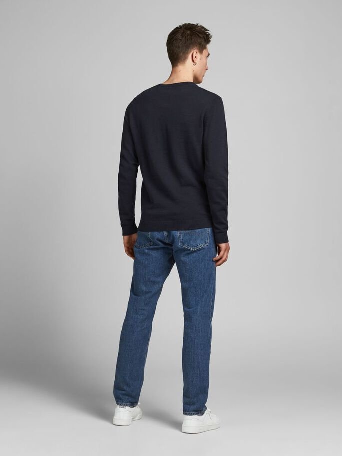 Пуловер JJEBASIC KNIT CREW NECK NOOS 12137190-Navy Blazer Jack&Jones Темно-синій S, фото №2