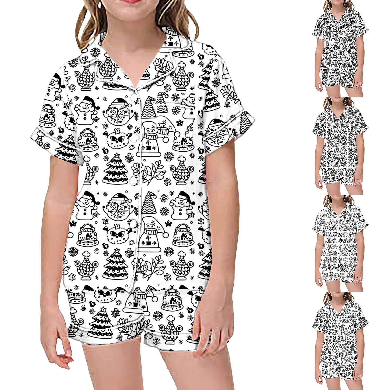 Детская пижама для раскрашивания DIY, костюм для досуга с ручной росписью, мультяшный принт, комплект для отдыха, домашняя одежда, белый, пижама для художественной покраски, зимний спальный комплект из двух частей, фото №4