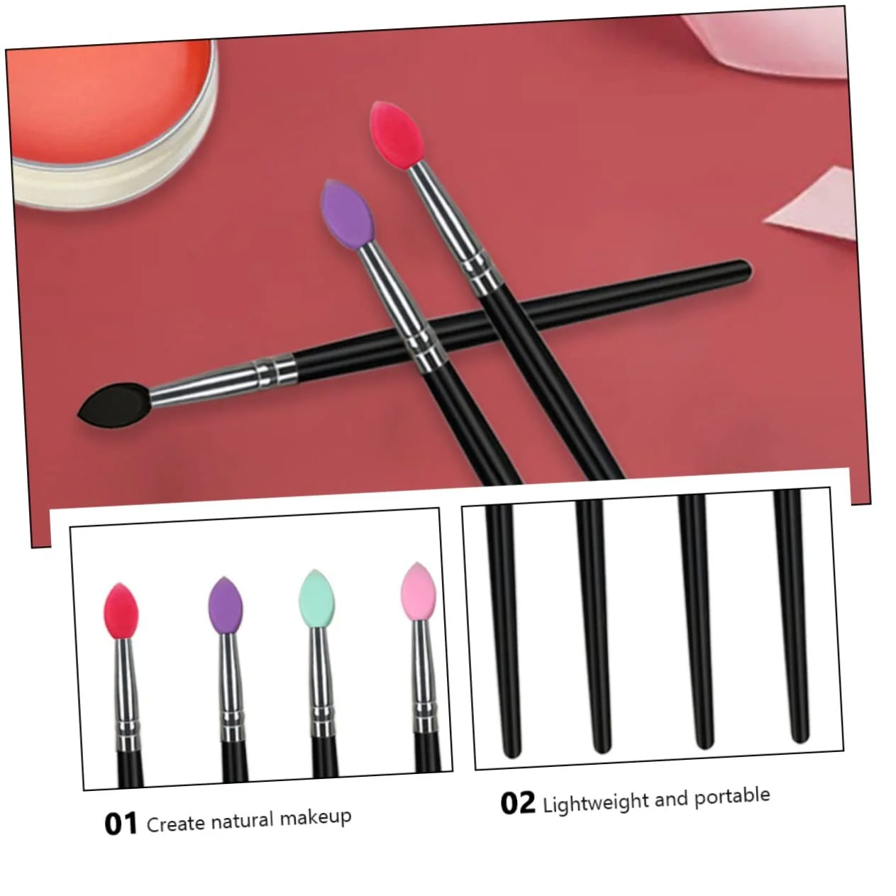 Кисти FRCOLOR для теней аппликатор плоская из искусственного волокна с пластиковой ручкой, фото №3