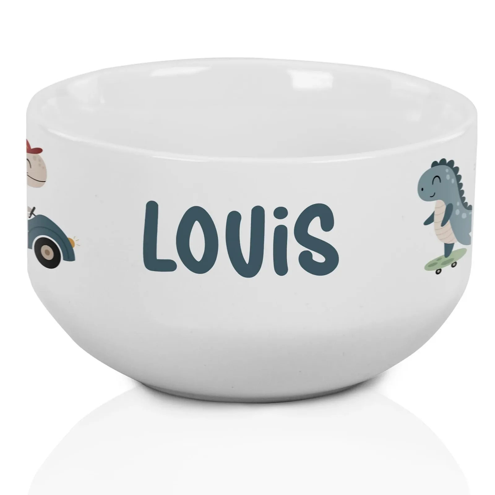 Тарелка GRAZDesign Dino для хлопьев, детская, керамическая, фото №1 Тарелка GRAZDesign Dino для хлопьев, детская, керамическая, фото №1