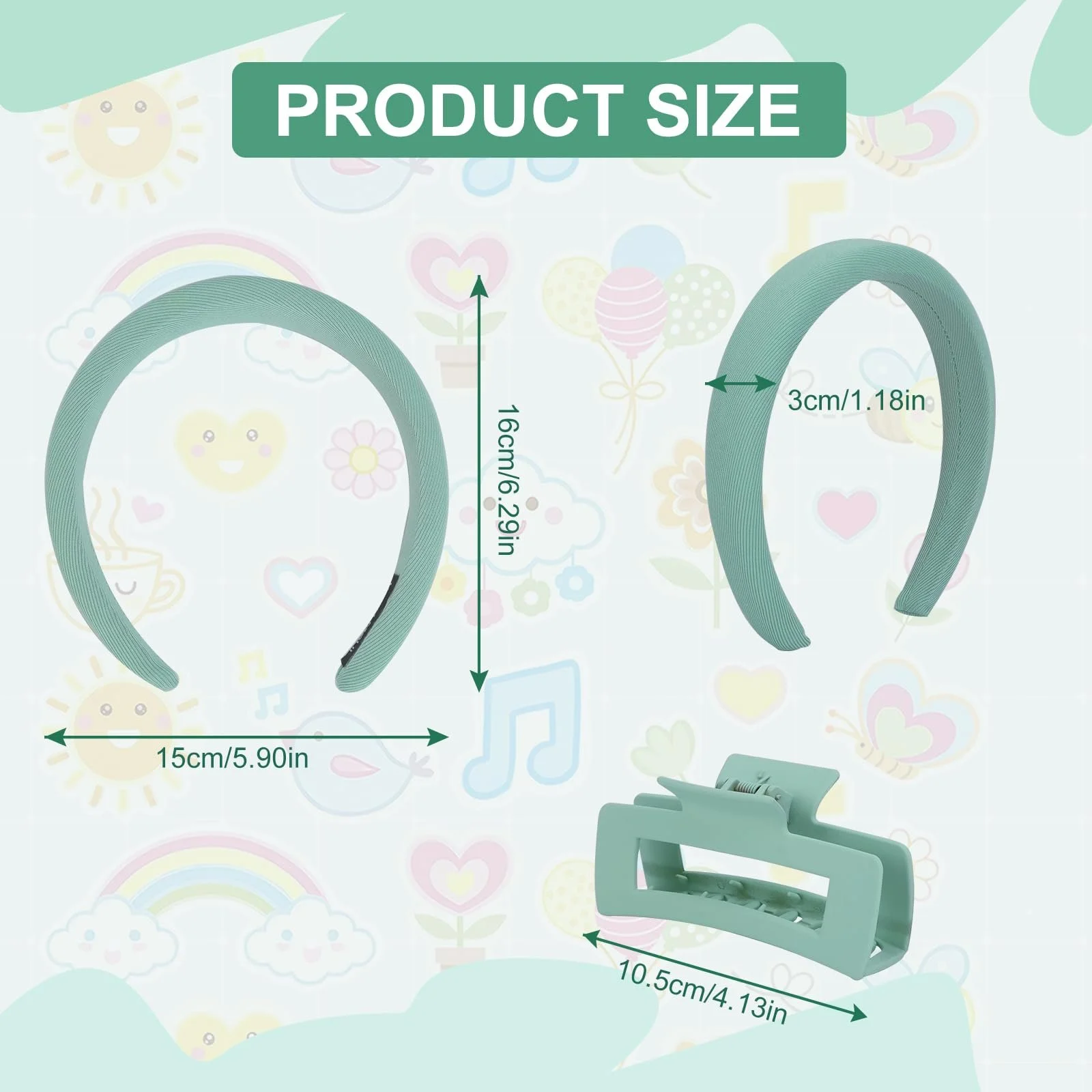 Обруч на голову WRENYZK Набір з 5 штук, фото №7 Обруч на голову WRENYZK Набір з 5 штук, фото №7