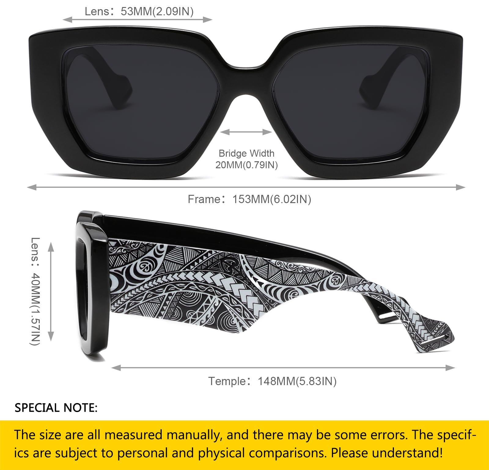 Сонцезахисні окуляри Ретро SHEEN KELLY Oversized Квадратні окуляри-метелики T1, фото №6