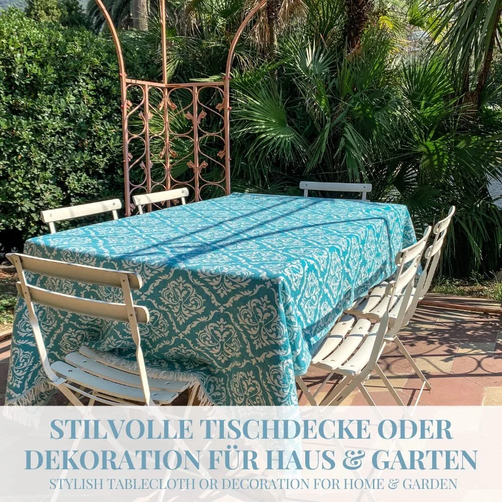 Покривало Jacquard Carenesse King Size Baroque 260 x 260 см Petrol I Елегантний та делікатний двосторонній плед зі 100% бавовни, фото №4