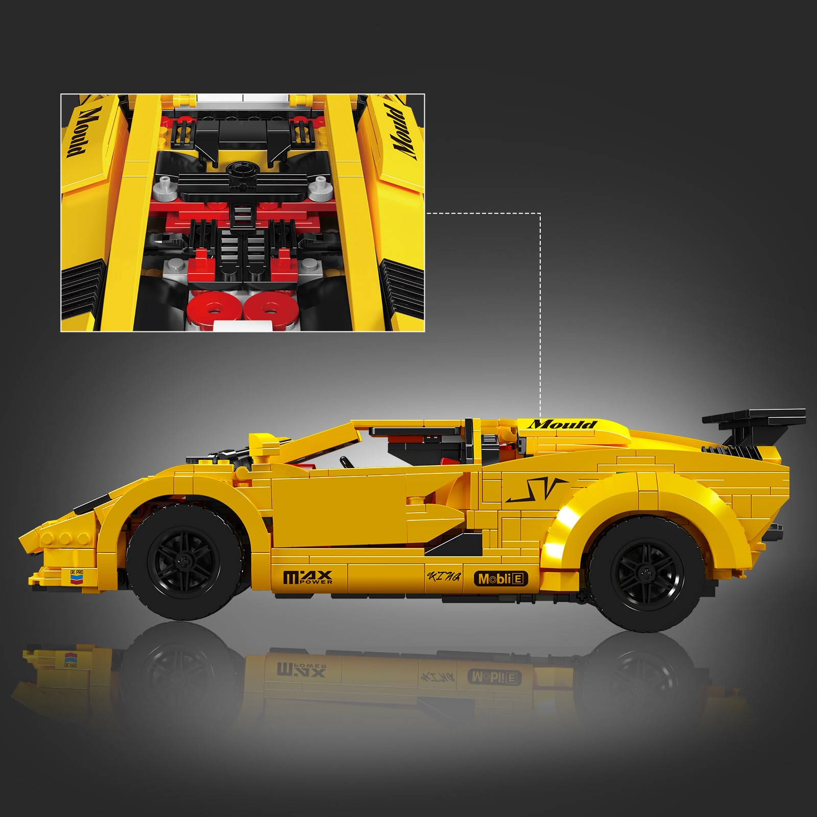 Технічний Mould King 13195H Спортивний автомобіль Конструктор 1384 деталі, фото №4