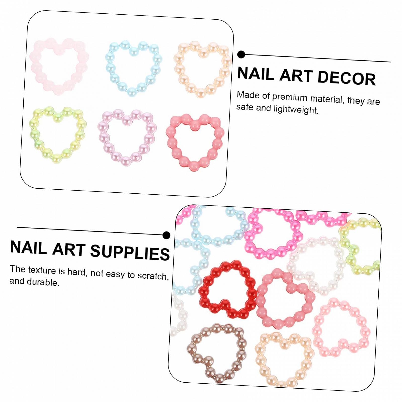 Украшения для ногтей Сердце Градиент Жемчуг 3 шт., фото №9