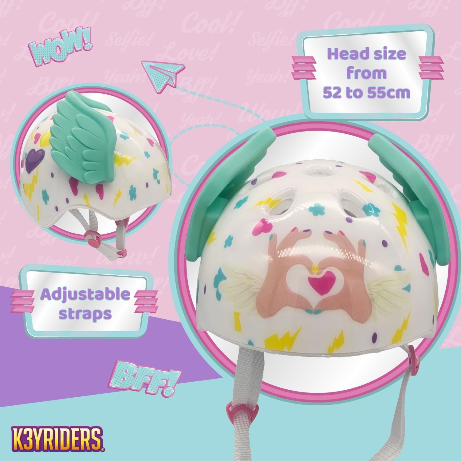 Шлем 3D Keyriders Besties Разные, размер головы от 52 до 55 см, фото №2