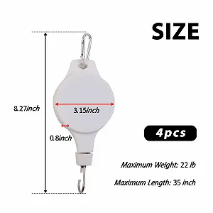 Подвесы для растений с роликовым механизмом 4 шт. Регулируемые Белые synthetic.ua - Фото 1
