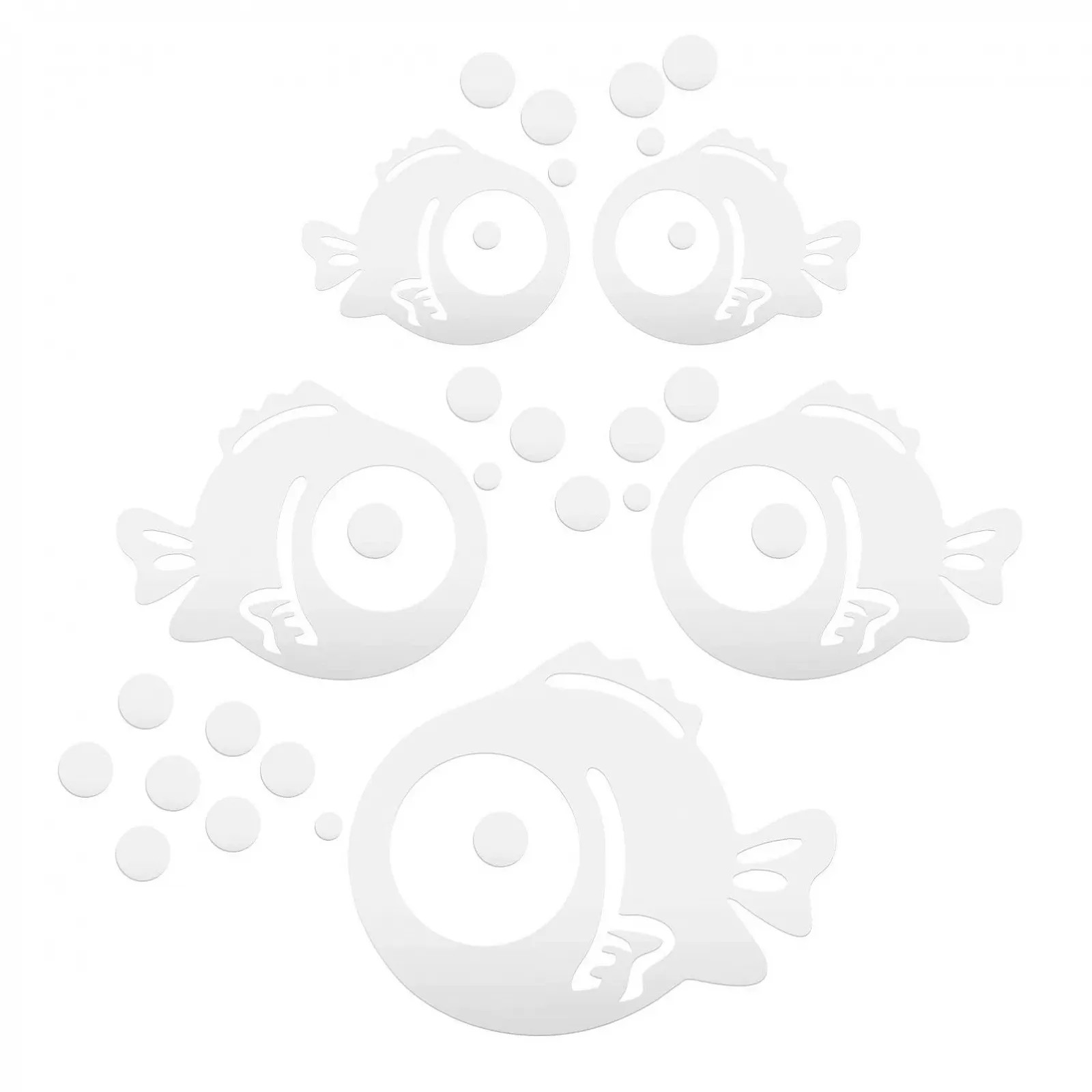 Наклейка на стіну BESPORTBLE Fish and Bubbles Mirror 3D Acrylic Водонепроникна Сріблястий, фото №1