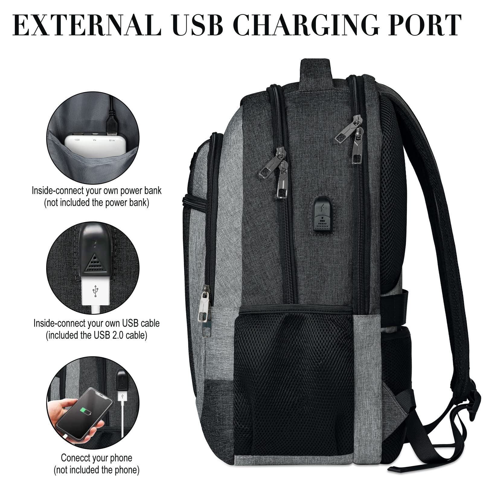 Рюкзак для ноутбука BIKROD Waterproof 17.3 дюйми USB Charging Port Anti-Theft, фото №3 Рюкзак для ноутбука BIKROD Waterproof 17.3 дюйми USB Charging Port Anti-Theft, фото №3