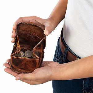 Кошелек для монет STILORD Cash Viennese Box из винтажной кожи, на молнии, тонкий мини-кошелек, маленький кошелек-шейкер, из натуральной кожи synthetic.ua - Фото 1