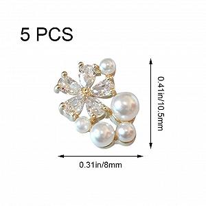 3D Декор для нігтів Кристал, Набір, Стрази, Перли, Квіти synthetic.ua - Фото 1