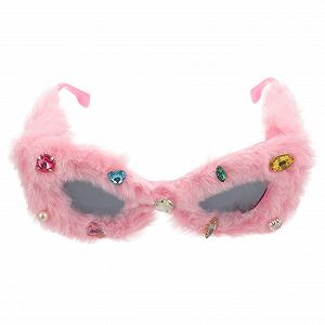 Смішні сонцезахисні окуляри Білі Плюшеві CALLARON для Жінок - Фото 1