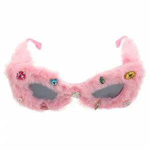 Смішні сонцезахисні окуляри Білі Плюшеві CALLARON для Жінок - Фото 1