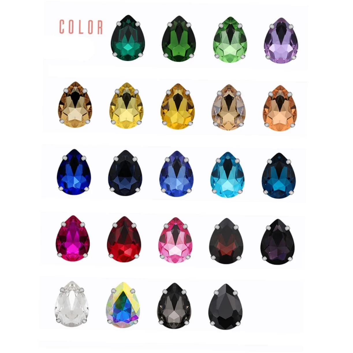 Стразы Капля Tofficu для одежды, зеленые, 50 шт, фото №7