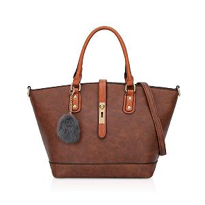 Сумка жіноча NICOLE & DORIS ретро, велика, кавова, L - Фото 1