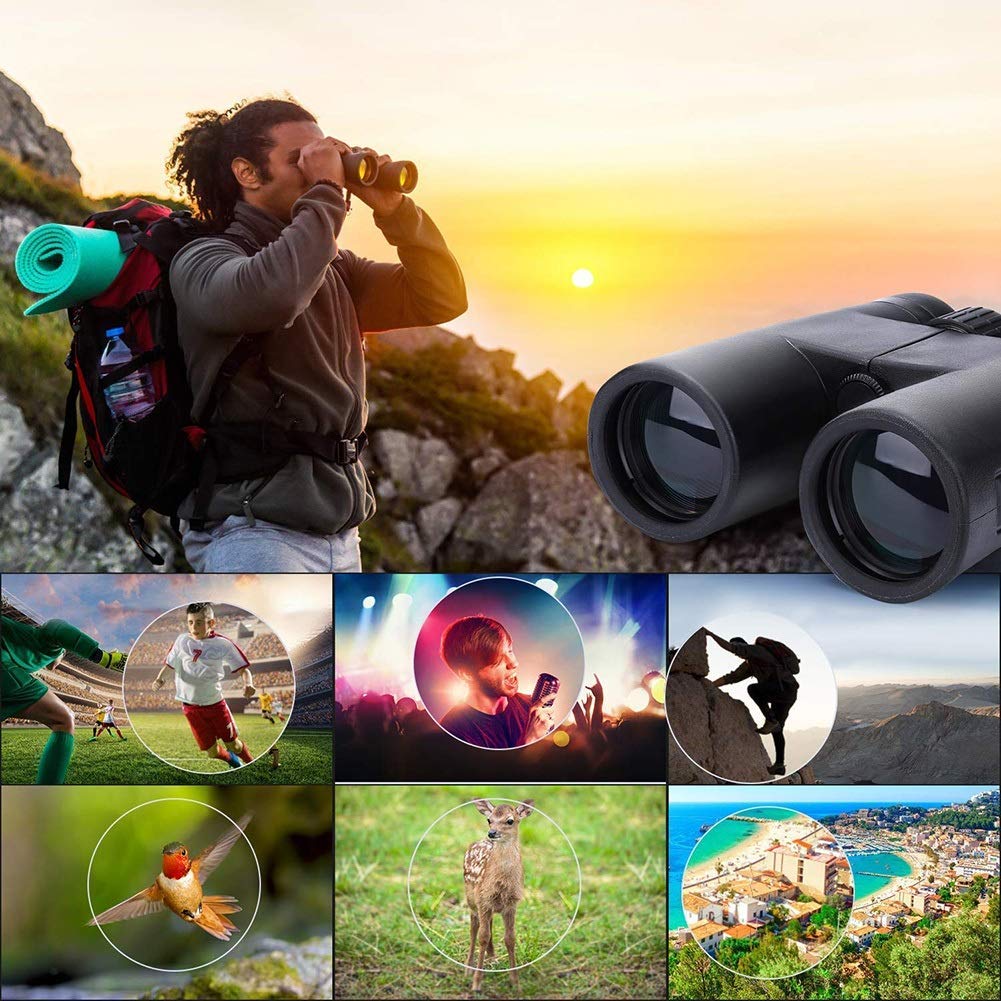 Бінокль Fernglas 12x42 слабке світло легкий великий окуляр чорний, фото №2