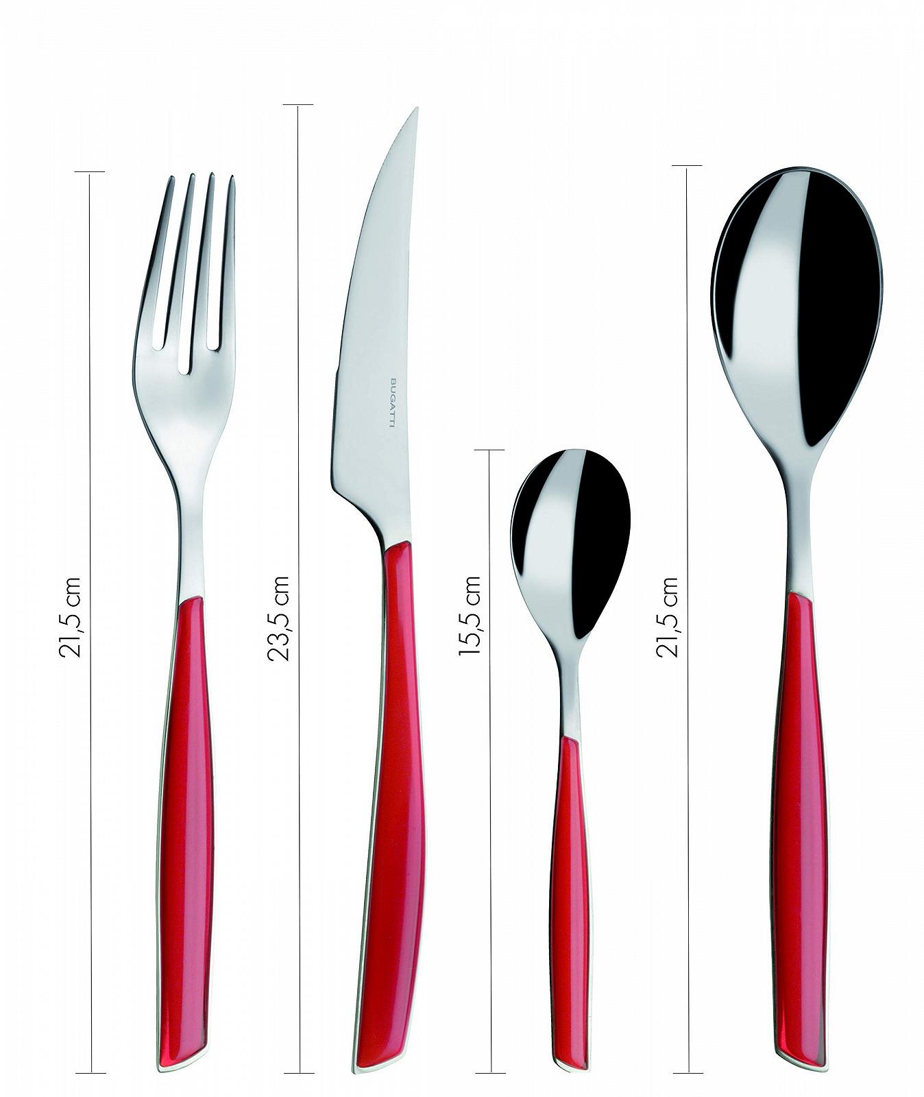 Набор столовых приборов Bugatti Glamour GL3U-021F00/4, 4 предмета, красный, фото №2
