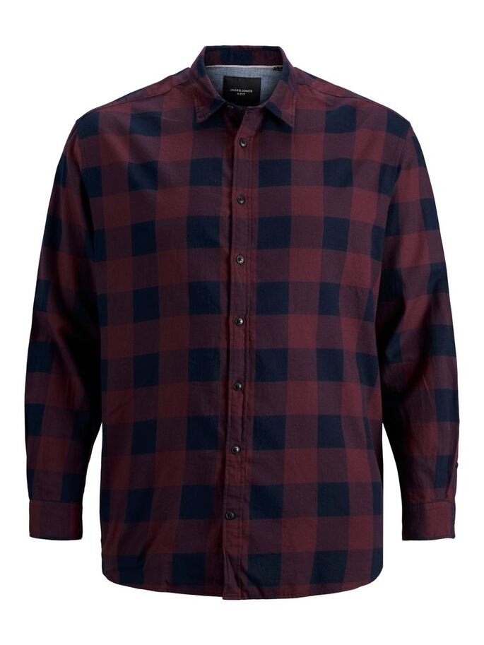 Рубашка Jack&Jones JJEGINGHAM TWILL L/S PS NOOS 12183107 Бордовый 4XL, фото №5