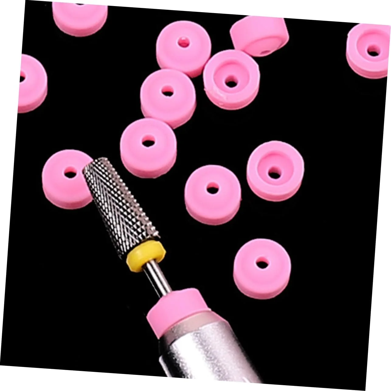 Держатель для насадок на дрель OATIPHO 15 шт., резиновый пылезащитный, розовый силикагель, фото №5