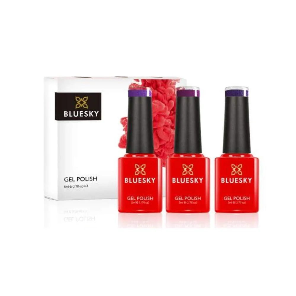 Гель-лак BLUESKY Фиолетовый виноград 80551, Сиреневый блеск A064, Фиолетовый блеск 80543, 3 x 5 мл Фиолетовый (требуется отверждение под УФ/LED лампой), фото №5