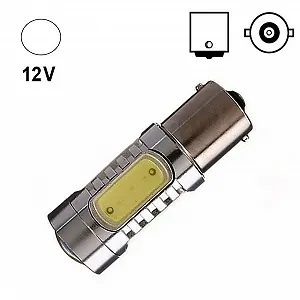Автолампа Terra P21W 1156 цоколь BA15s COBx5 линза белый 7,5W, 12V - Фото 1