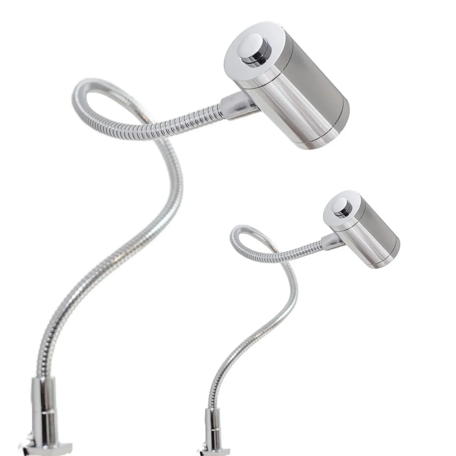 Настільна лампа для читання LED 3 W гнучка хром, фото №1