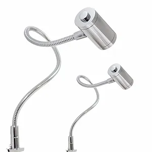 Настільна лампа для читання LED 3 W гнучка хром - Фото 1