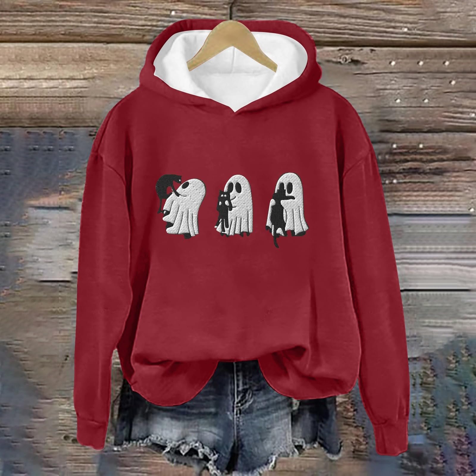 Женский свитшот Generisch с принтом букв, классический рождественский джемпер, семейный комплект, худи с длинными рукавами, женский костюм на Хэллоуин из лоскутов, куртка с капюшоном, фото №2