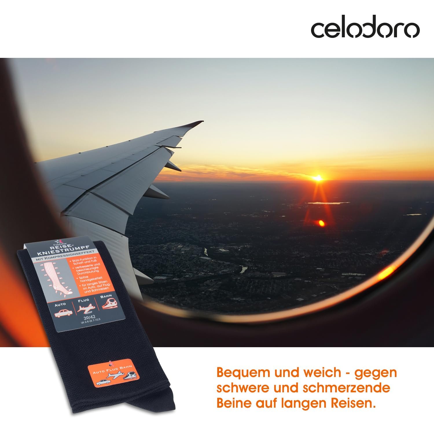 Дорожные гольфы Celodoro Женские и Мужские (1, 2 пары) с компрессионным эффектом, фото №6