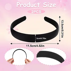 Обруч Атласный 2 шт Широкий Обруч 2 см Черный synthetic.ua - Фото 1