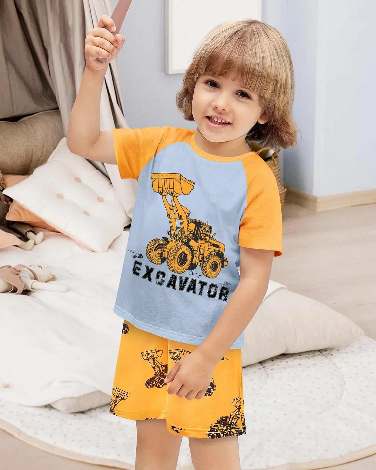 Пижама PASHOP для мальчиков, летняя, комплект из двух предметов: футболка с короткими рукавами и шорты, фото №3 Пижама PASHOP для мальчиков, летняя, комплект из двух предметов: футболка с короткими рукавами и шорты, фото №3