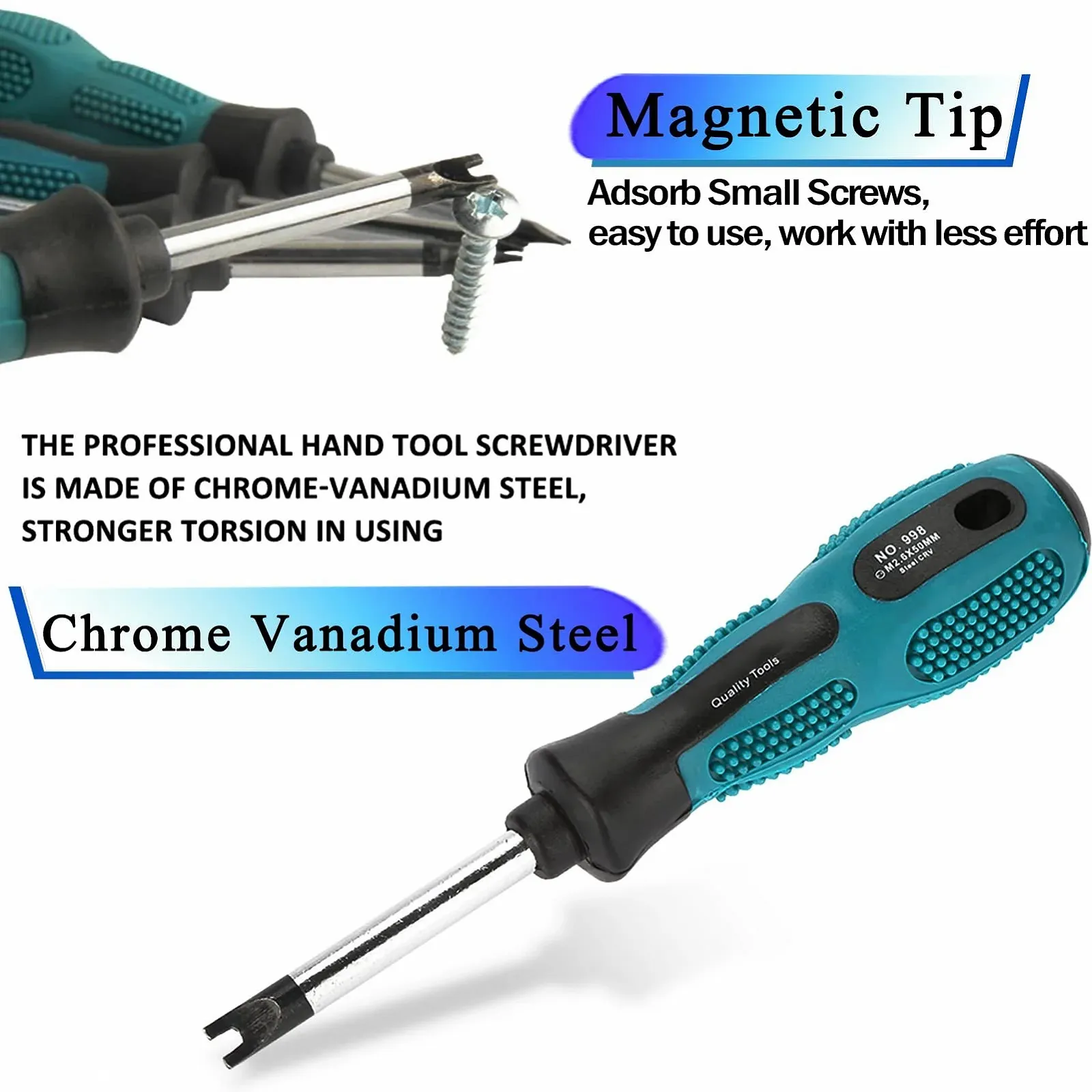 Набір викруток 4 шт. Магнітні U-подібні CRV, фото №3