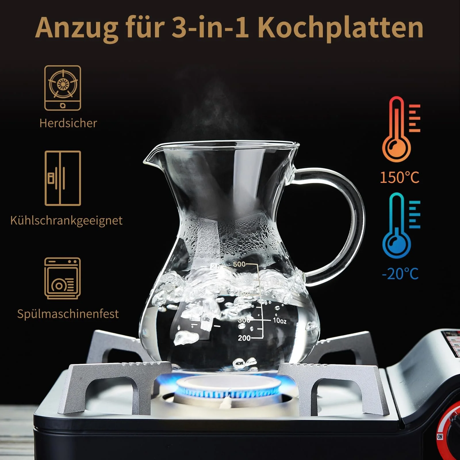 Кавник для приготування кави методом Pour Over Mesney 500 мл, скляний кавник з фільтром з нержавіючої сталі, фото №5