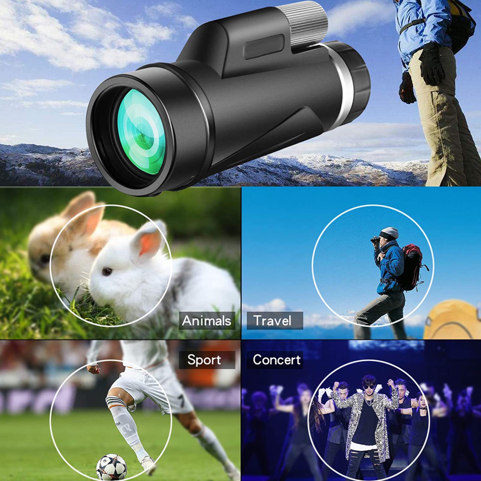 Монокуляр DERBUT 12x50 черный, фото №3