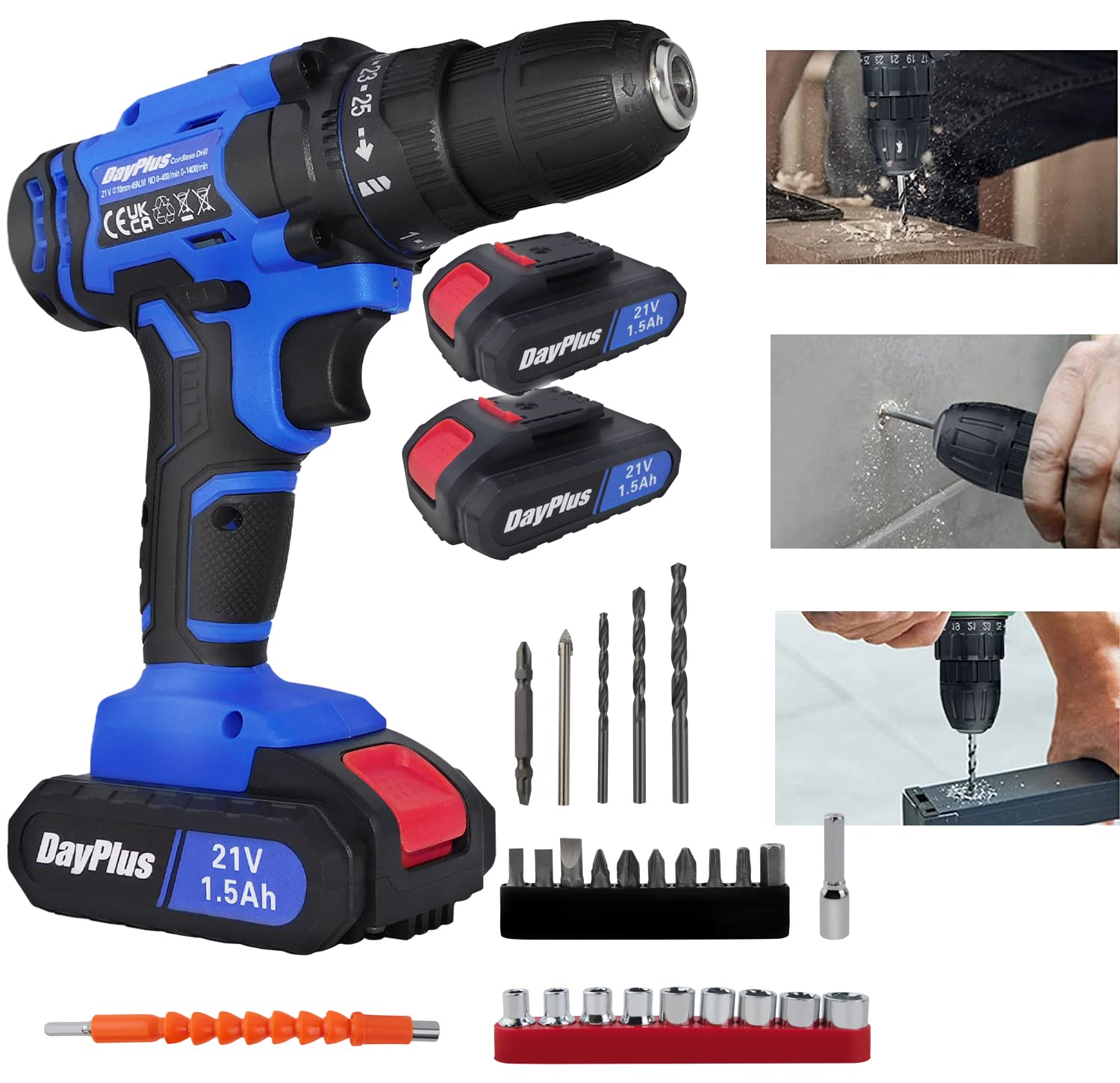Шуруповерт Cordless Screwdriver 21 В 2 х 1,5 А·ч 45 Нм 25+1 уровень 2-скоростной 10 мм с 24 аксессуарами, фото №1 Шуруповерт Cordless Screwdriver 21 В 2 х 1,5 А·ч 45 Нм 25+1 уровень 2-скоростной 10 мм с 24 аксессуарами, фото №1