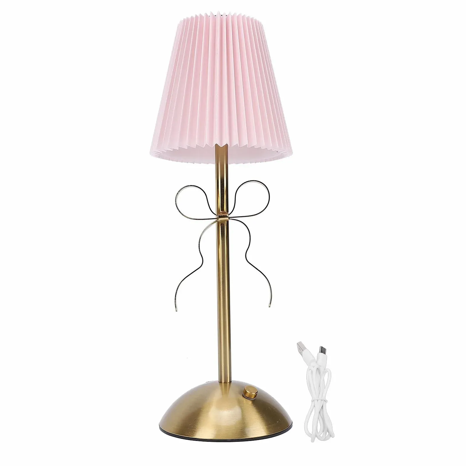 Настільна лампа З бантом LED Акумуляторна Рожевий, фото №7