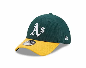 Кепка New Era MLB Diamond Era 39Thirty Stretch Oakland Athletics Темно-зеленая - Фото 1